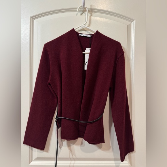 NWT Zara 100% Wool Belted Jacket - Picture 2 of 4